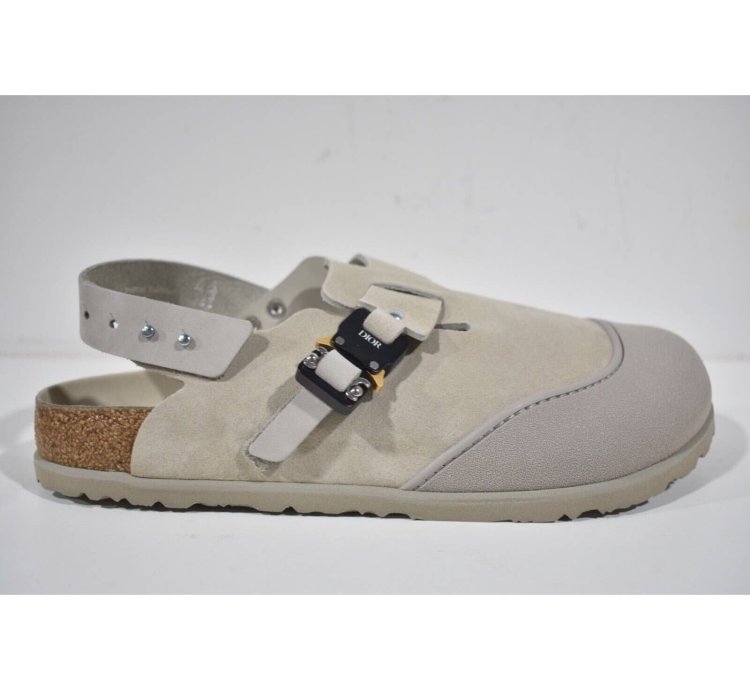 Dior By Birkenstock Tokio Mule Nubuck Suede Flat Sandal