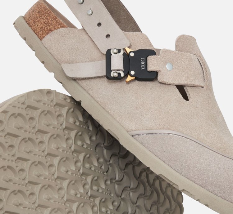Dior By Birkenstock Tokio Mule Nubuck Suede Flat Sandal