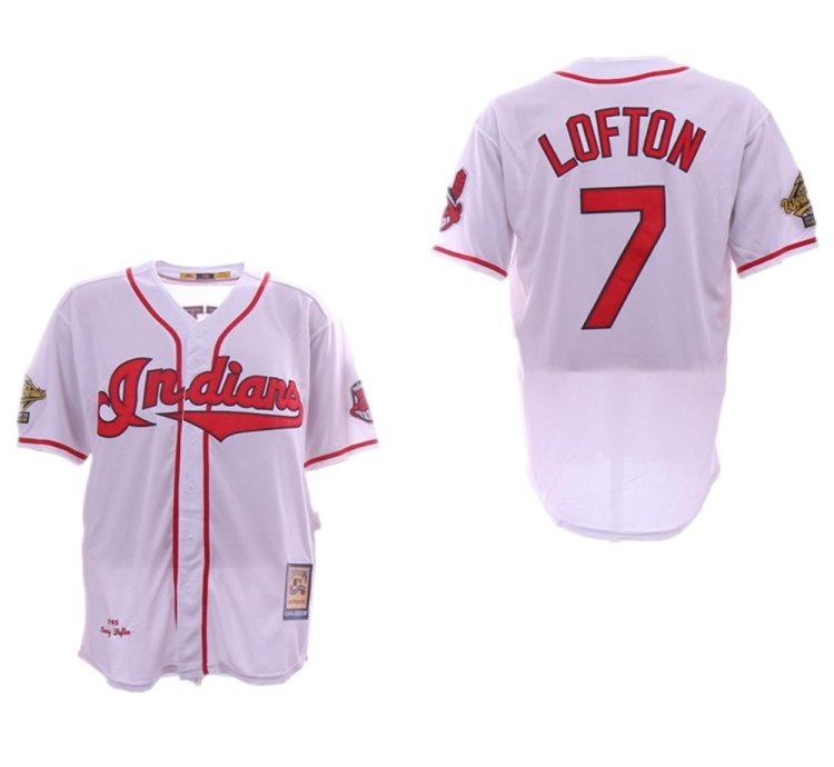 Cleveland Indians Kenny Lofton White Throwback Jersey