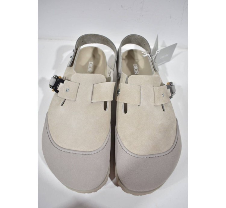 Dior By Birkenstock Tokio Mule Nubuck Suede Flat Sandal