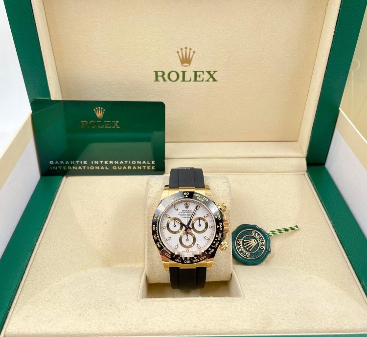 Rolex Daytona 116518ln Yellow Gold Oysterflex White Dial Unworn 2023