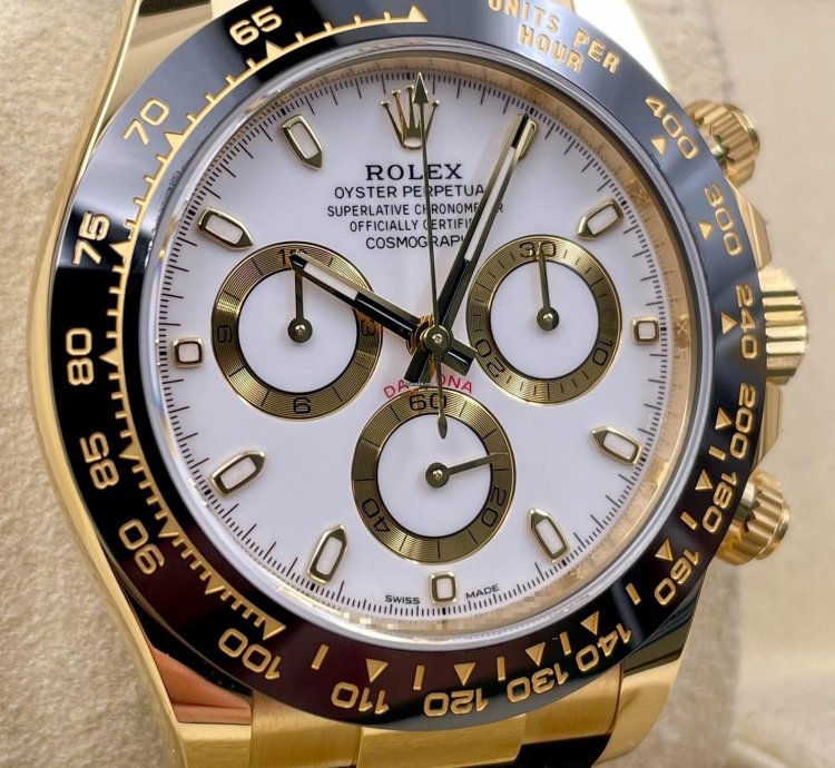 Rolex Daytona 116518ln Yellow Gold Oysterflex White Dial Unworn 2023