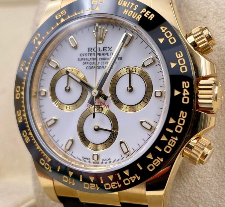 Rolex Daytona 116518ln Yellow Gold Oysterflex White Dial Unworn 2023