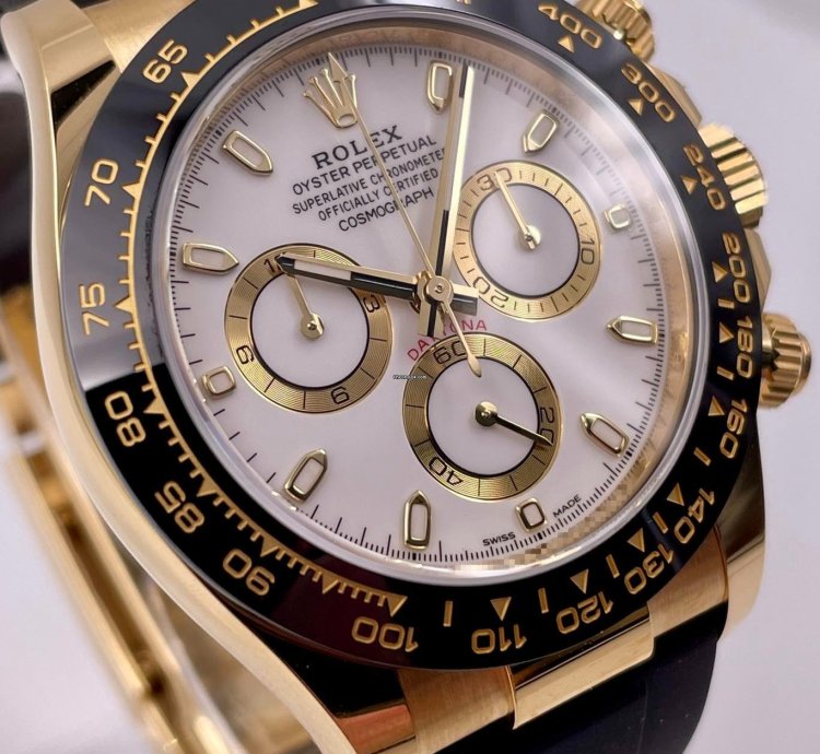 Rolex Daytona 116518ln Yellow Gold Oysterflex White Dial Unworn 2023