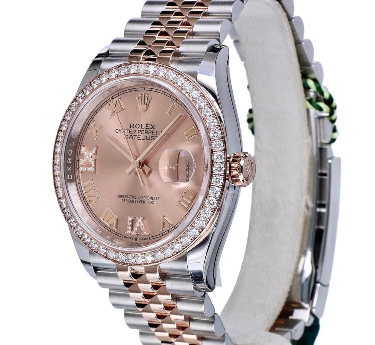 Rolex Datejust 36 Oyster Datejust Jubilee Rose Gold Steel Pink Roman Diamonds 36 Mm Unworn 2023