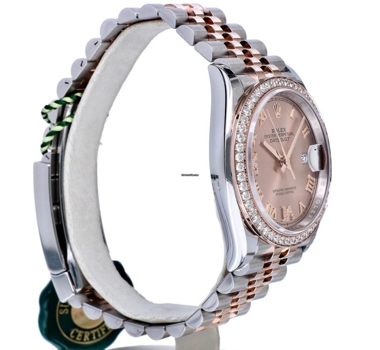 Rolex Datejust 36 Oyster Datejust Jubilee Rose Gold Steel Pink Roman Diamonds 36 Mm Unworn 2023