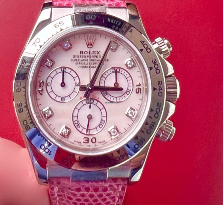 Rolex Daytona 116519 Daytona Beach-look Pink Perlmutt Dia Dial Box Papiere - -serie Service 2023