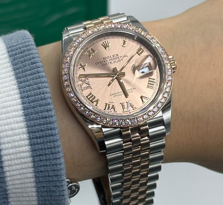 Rolex Datejust 36 Pink Rose Diamond Bezel Jubilee