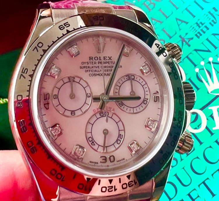Rolex Daytona 116519 Daytona Beach-look Pink Perlmutt Dia Dial Box Papiere - -serie Service 2023