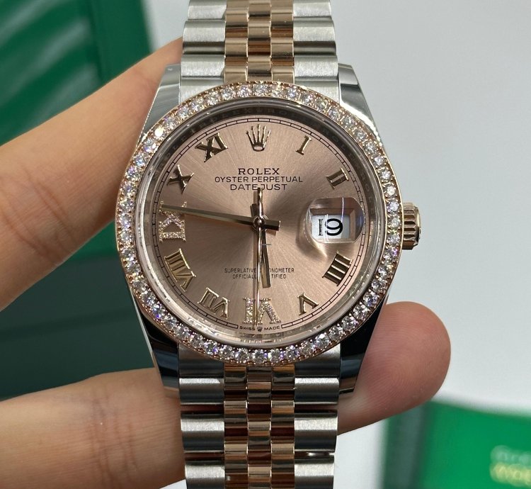 Rolex Datejust 36 Pink Rose Diamond Bezel Jubilee