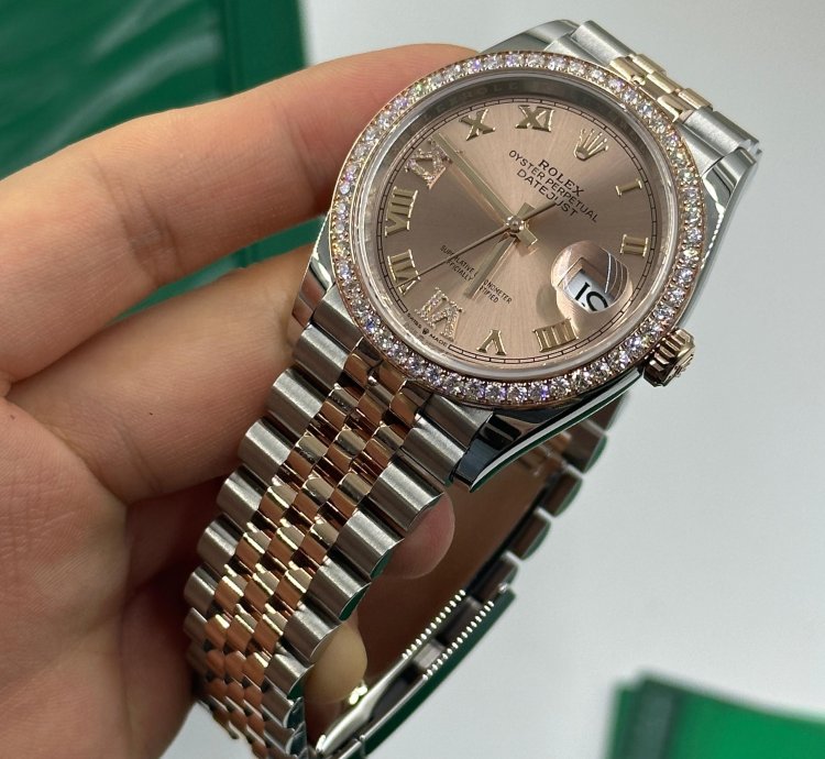 Rolex Datejust 36 Pink Rose Diamond Bezel Jubilee