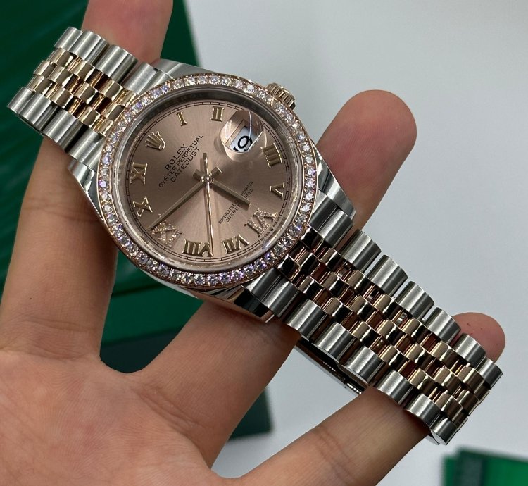 Rolex Datejust 36 Pink Rose Diamond Bezel Jubilee