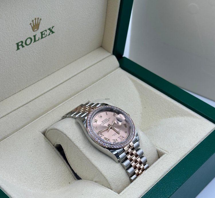 Rolex Datejust 36 Pink Rose Diamond Bezel Jubilee