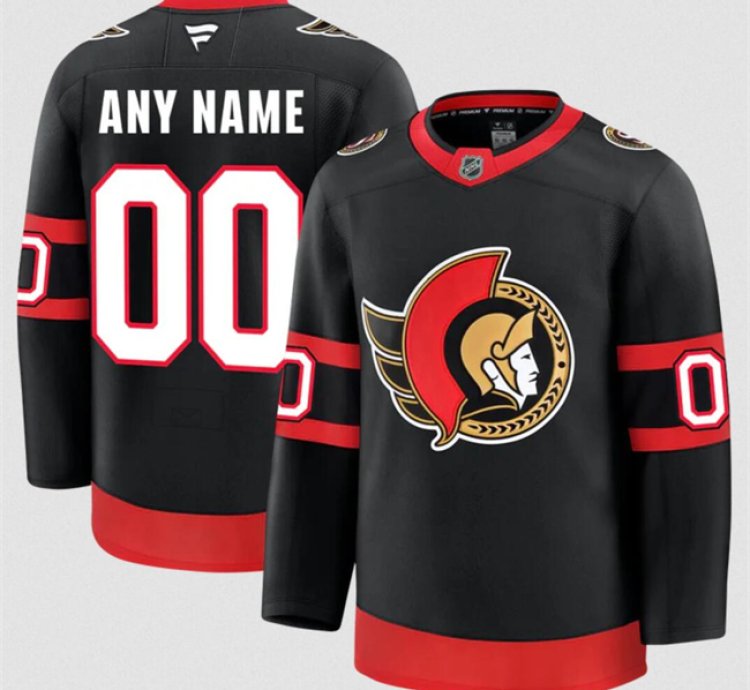 Mens Custom Ottawa Senators Jersey Name Number 2025 Home Black