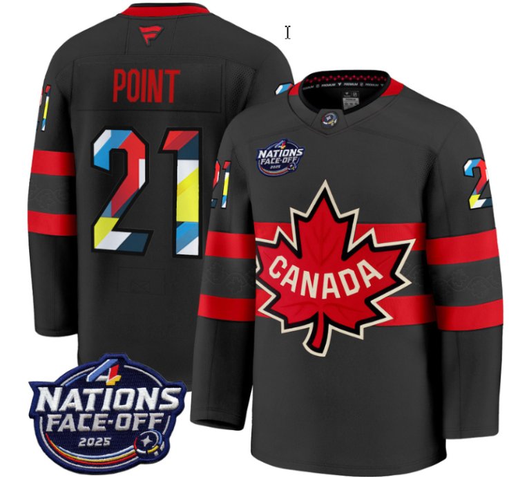 Mens Brayden Point Jersey 21 Canada 4 Nations Face-off 2025 V2 Stitched Black