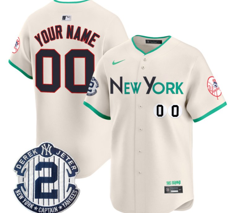 Custom New York Yankees Jersey City Connect Vapor Premier Limited Stitched Cream