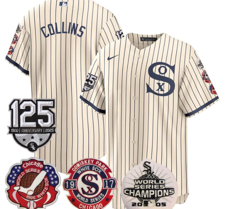 Eddie Collins Jersey Chicago White Sox 125th Anniversary World Series Champions Field Of Dream