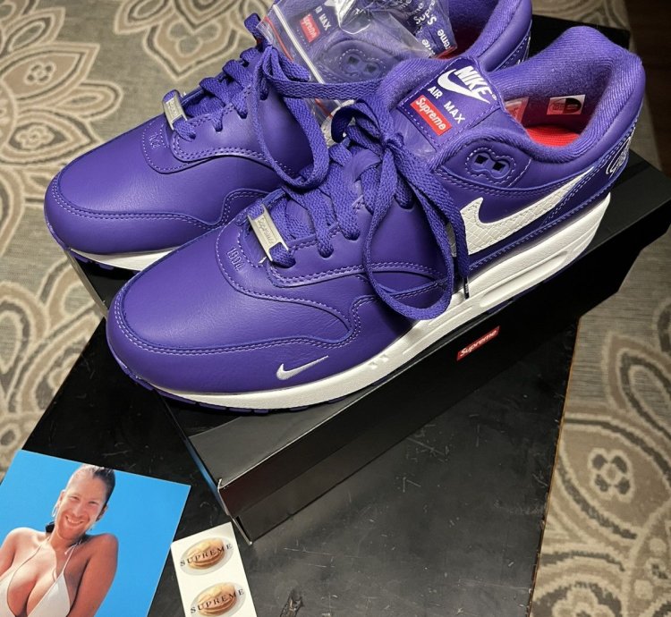 Supreme Nike Air Max 1 Purple Size 10