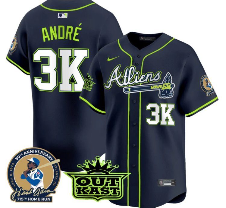 André Jersey 3k Atlanta Braves Atliens Hank Aaron Patch Limited Stitched