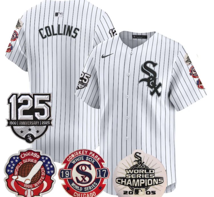 Eddie Collins Jersey Chicago White Sox 125th Anniversary World Series Champions White