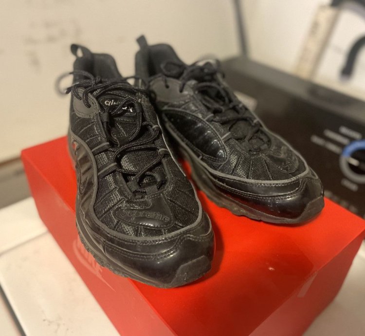 Supreme Nike Air Max 98 Triple Black Sz 11 5