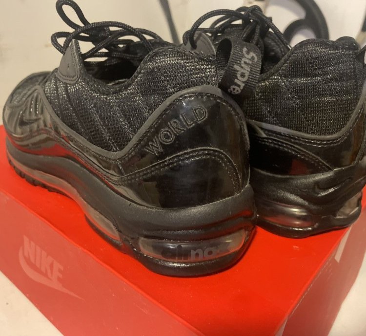 Supreme Nike Air Max 98 Triple Black Sz 11 5