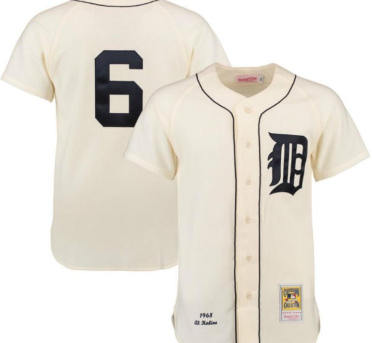 Detroit Tigers Al Kaline Cream 1968 Throwback Jersey