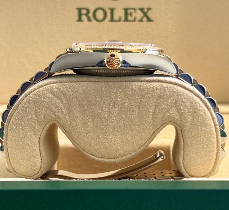 Rolex Datejust 36 Unworn Two Tone Yellow Gold Datejust 36mm Wimbledon Dial Diamond Bezel 126283rbr