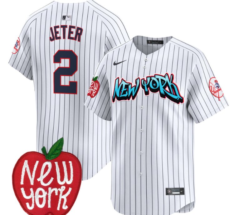 Derek Jeter Jersey 2 New York Yankees Apple Patch Vapor Premier Limited Stitched Pinstripe