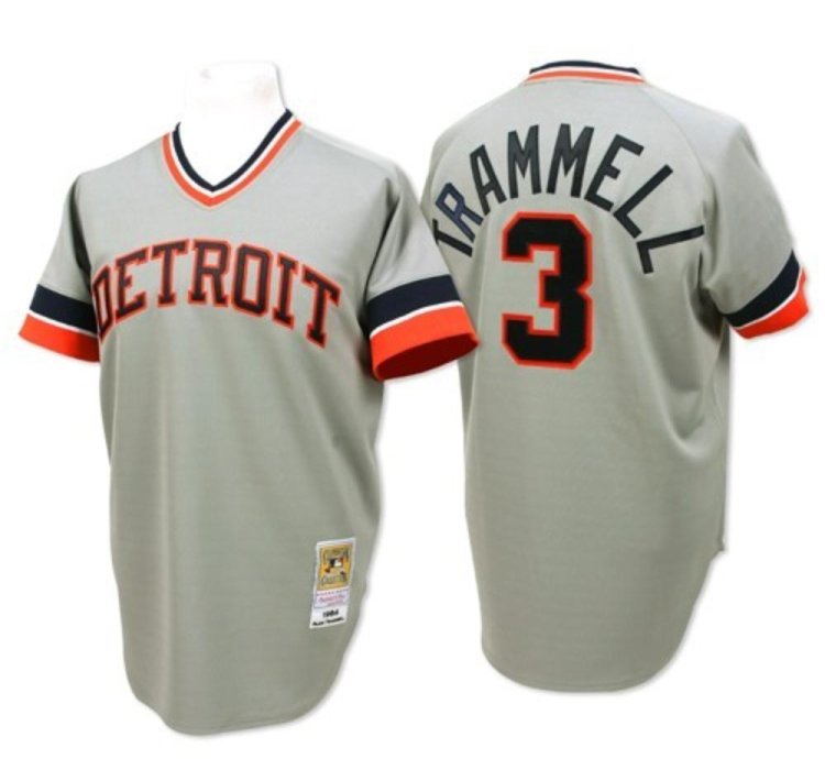 Detroit Tigers Alan Trammell Gray 1984 Throwback Pullover Jersey
