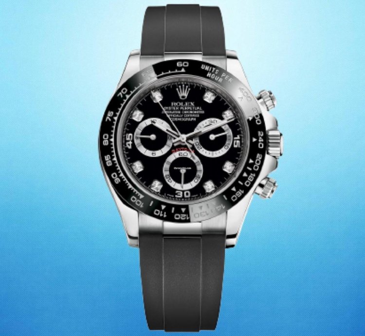 Rolex Daytona 116519ln Daytona White Gold Diamond Oysterflex