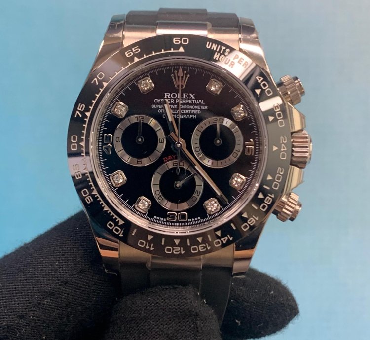 Rolex Daytona 116519ln Daytona White Gold Diamond Oysterflex