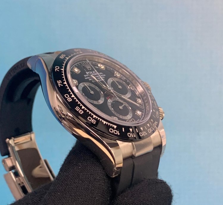 Rolex Daytona 116519ln Daytona White Gold Diamond Oysterflex
