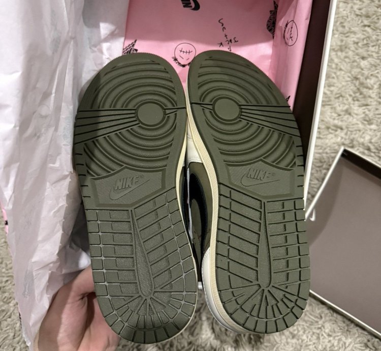 Travis Jordan 1 Low Reverse Olive