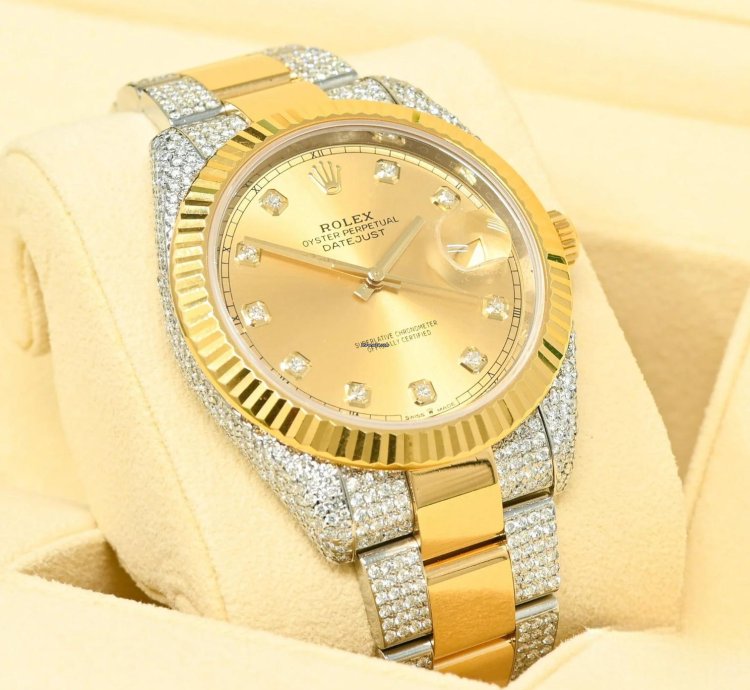Rolex Datejust 41 41mm - Champagne Fluted Iced Out