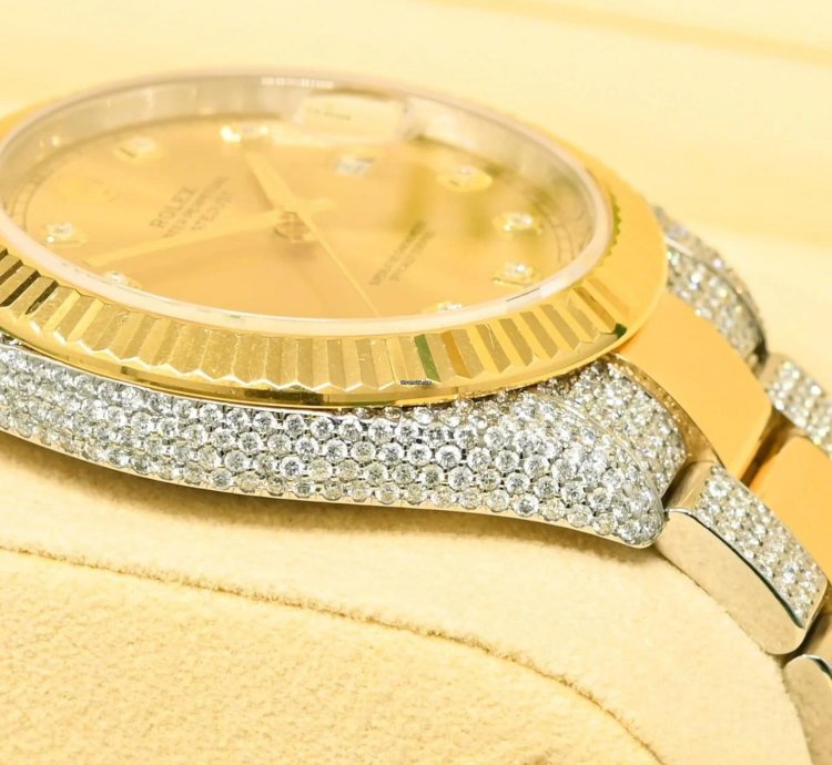 Rolex Datejust 41 41mm - Champagne Fluted Iced Out