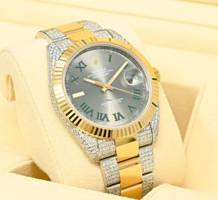 Rolex Datejust 41 41mm - Wimbledon Fluted Iced Out