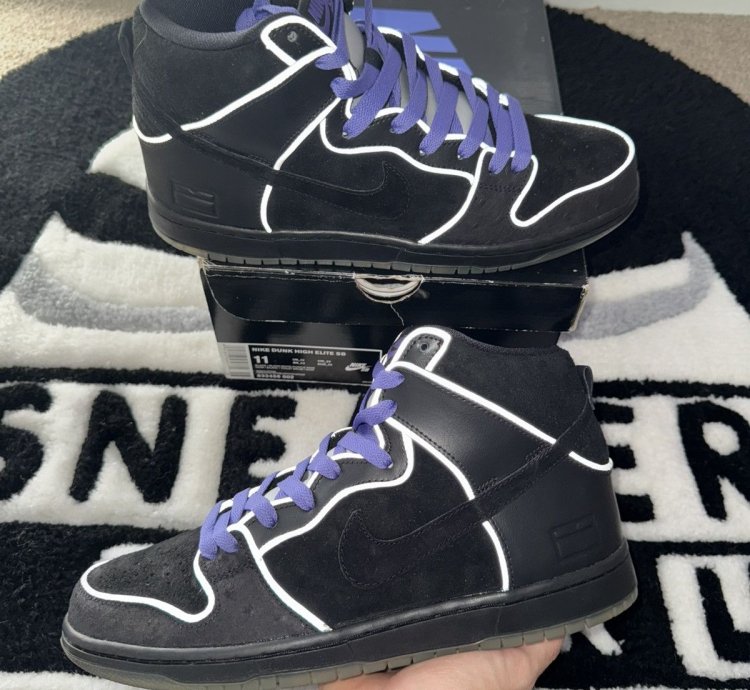 Nike Sb Dunk High Black Purple Box size 11