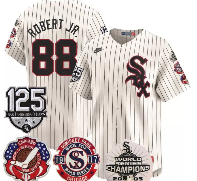 Luis Robert Jr Jersey 88 Chicago White Sox 125th Anniversary World Series Champions Cream