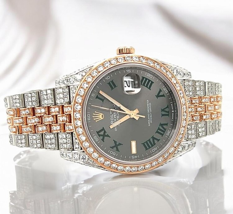 Rolex Datejust 41 Jubilee Wimbledon Dial Custom Diamond-set - Iced Out