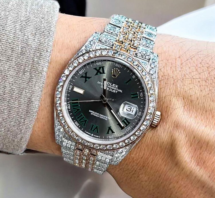 Rolex Datejust 41 Jubilee Wimbledon Dial Custom Diamond-set - Iced Out
