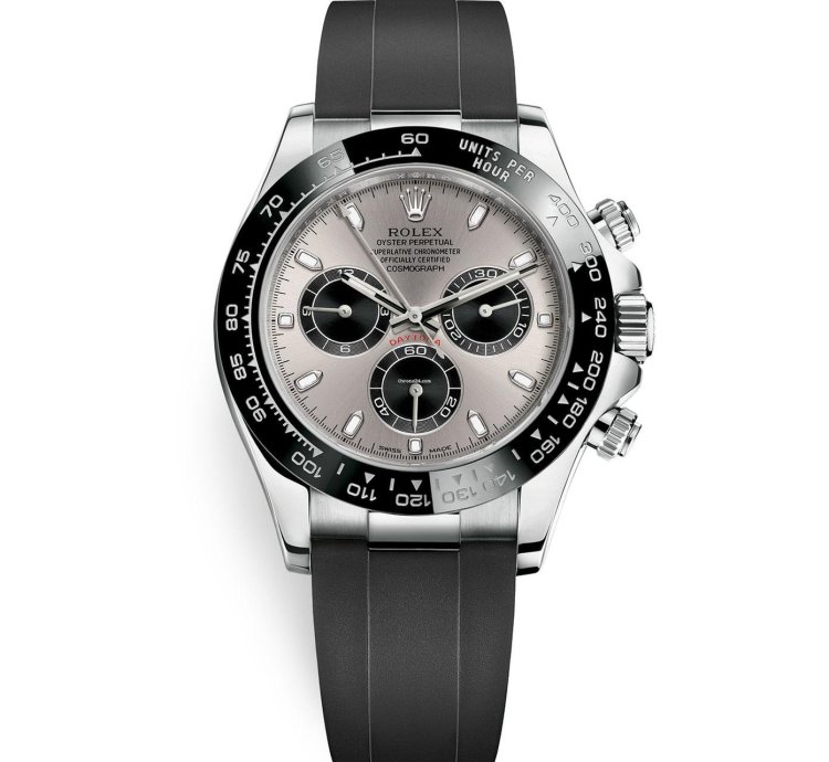 Rolex Daytona 116519ln New 2023 Oysterflex White Gold - Silver Panda Dial - Complete Set