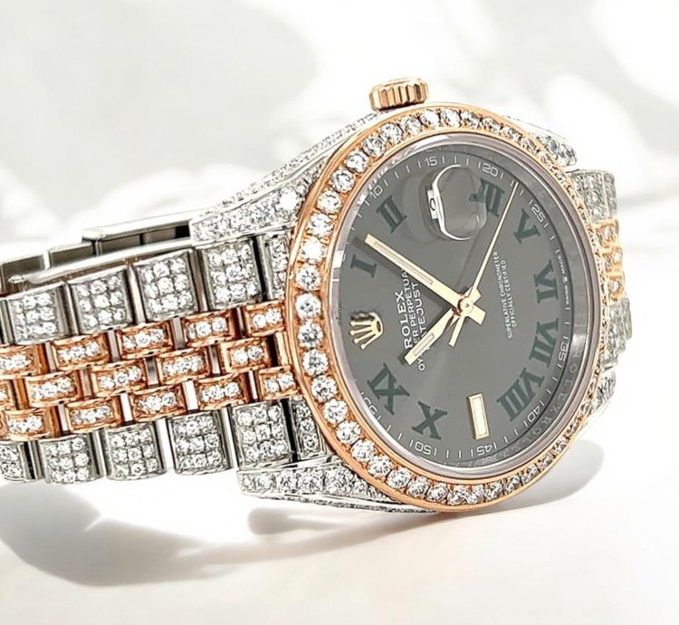 Rolex Datejust 41 Jubilee Wimbledon Dial Custom Diamond-set - Iced Out
