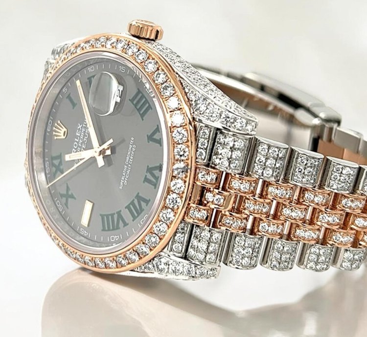 Rolex Datejust 41 Jubilee Wimbledon Dial Custom Diamond-set - Iced Out