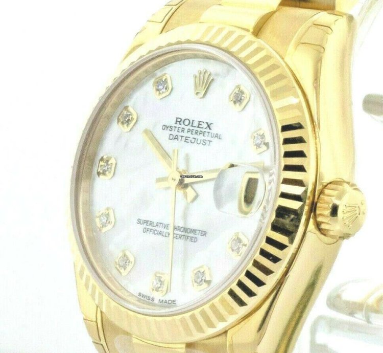 Rolex Datejust Lady-datejust 31mm Yellow Gold Mother Of Pearl Diamond Dial 178278mdp