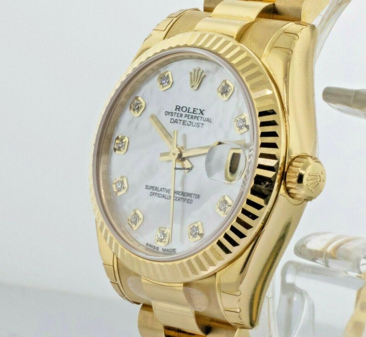 Rolex Datejust Lady-datejust 31mm Yellow Gold Mother Of Pearl Diamond Dial 178278mdp