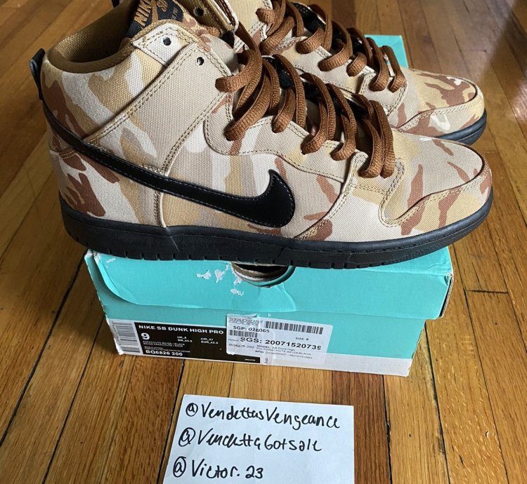 Nike Sb Dunk High Brown Desert Camo Canvas Us9