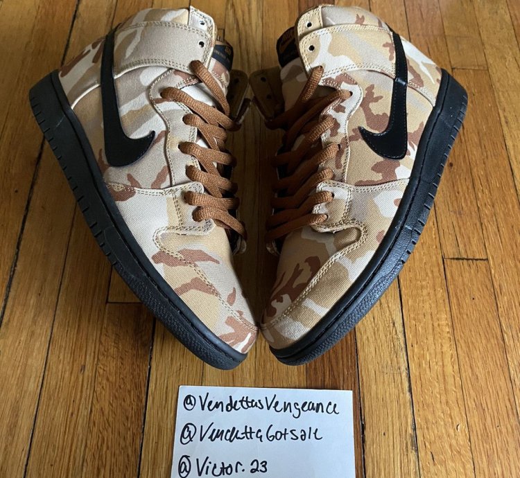 Nike Sb Dunk High Brown Desert Camo Canvas Us9