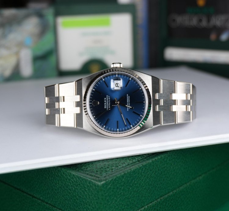 Rolex Datejust Oysterquartz 2002 New Old Stock Rolex Oysterquartz Datejust 17014 Nos Blue Dial Last Patch Full Set