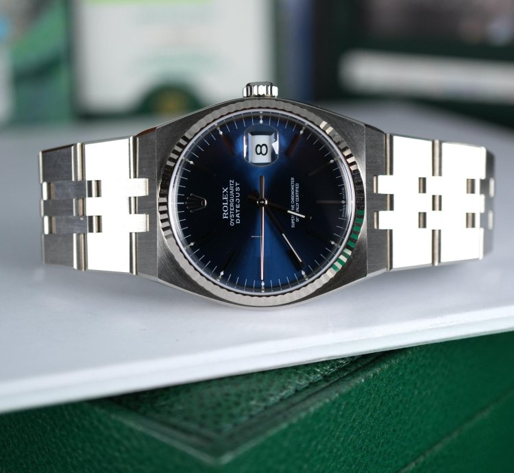 Rolex Datejust Oysterquartz 2002 New Old Stock Rolex Oysterquartz Datejust 17014 Nos Blue Dial Last Patch Full Set